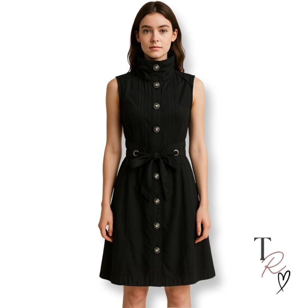 Picky Girl Sleeveless High Collar Gothcore Corset Dress in Black Size Medium